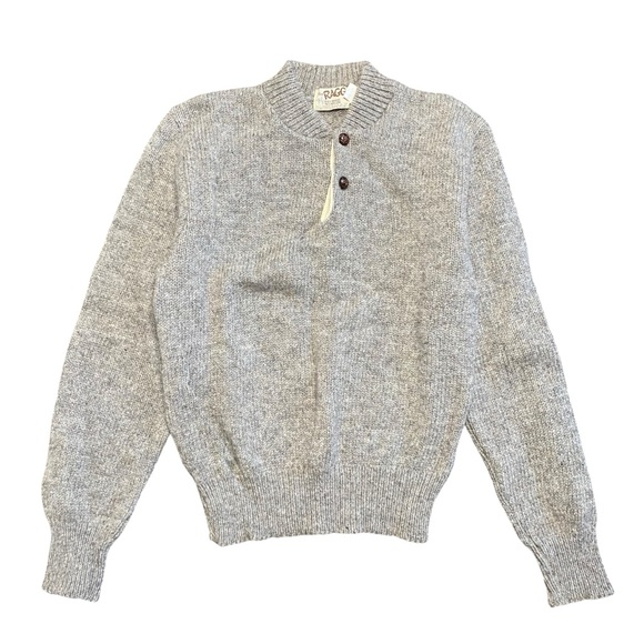 Hoyle Knitting Mills The Ragg Knit Henley Sweater Wmns XL Made in USA Wool Blend - Picture 2 of 10